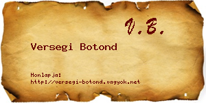 Versegi Botond névjegykártya